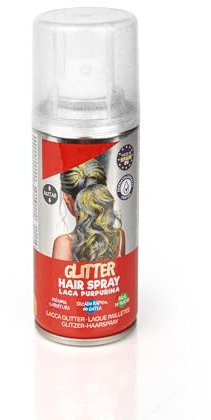 Laca de Pelo Color Plata Purpurina 100ml - Spray Colores para Cabello Rápida coloración, Lavable