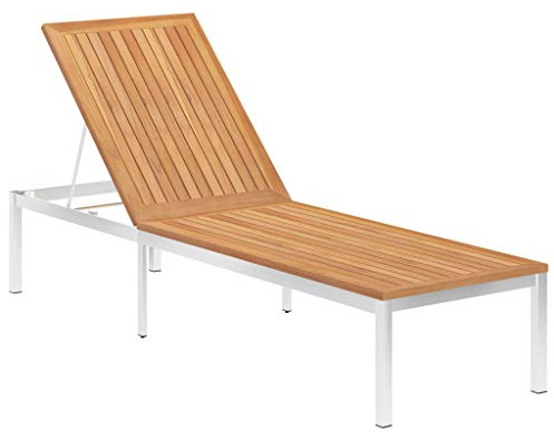 Generisch Outdoor-Loungesessel aus massivem Teakholz und Edelstahl