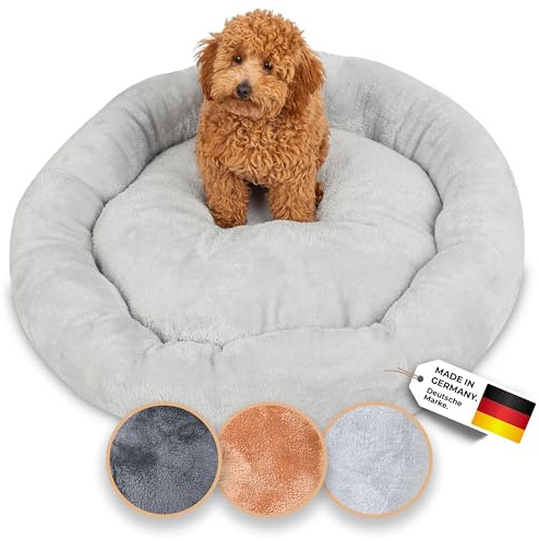 Belune® Donutkissen Deluxe [Hellgrau, 70cm], waschbar, Hundebett kleine Hunde, Hundedonut Kissen kleine Hunde