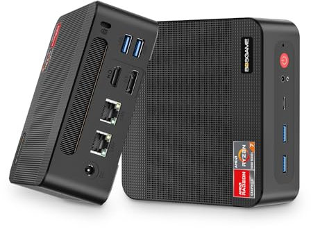 BOSGAME P4 Plus Mini PC Ryzen 7 5825U (Upgraded 5700U), 8C/16T, up to 4.5GHz, 32GB DDR4 1TB PCIe 4.0 SSD, Triple Display Desktop PC, WiFi 6E, BT5.2, Type-C