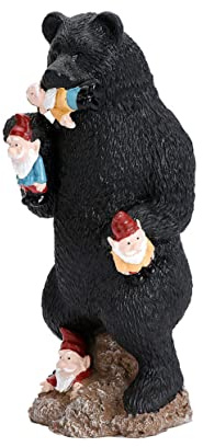 POPETPOP Statue Dours Dextérieur - Statue De Nain De Jardin - Figurine De GNOME Mangeur Dours - Ornements Animaux - Décoration pour Intérieur Et Extérieur