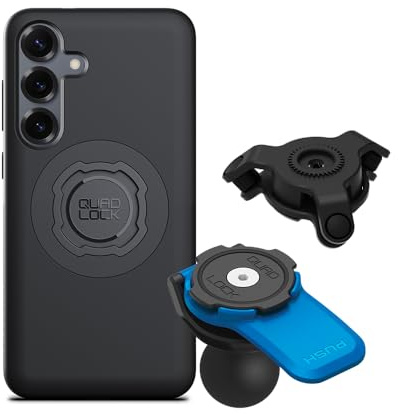 QUAD LOCK 1 Kugel-Adapter Handyhalterung für Motorrad mit Vibrationsdämpfer und MAG-Hülle für Galaxy S25+