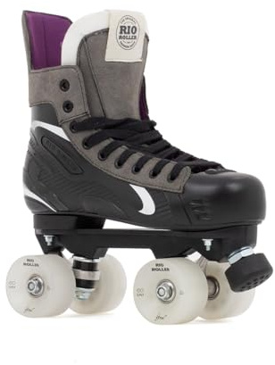 Rio Roller Flow Hockey Skates, Perfect for Cruising or Jamming, Created with Recycled Materials and Featuring Smooth Flow Wheels, TPR Stoppers and Jam Plugs Included