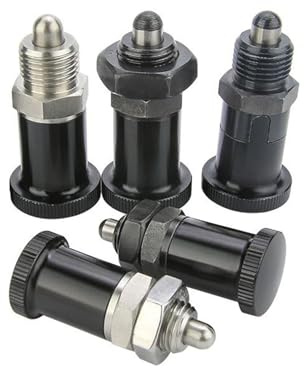 1 pièce M12 Goujon d'indexation à ressort télescopique de type réinitialisation/auto-verrouillage, piston à bouton, diamètre de la tête du piston 6mm