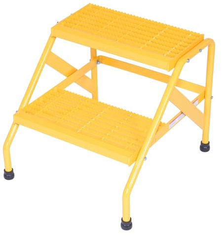 Vestil SSA-2-KD-Y Aluminum 2 Step Knock Down Stand 500 Lb. Capacity Yellow