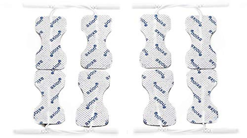 axion® TENS Elektroden 65x30 mm – 8 Spezial-Pads für Finger, Rücken & Wirbelsäule – Wiederverwendbare TENS Klebeelektroden – für 2 mm Anschluss – Schmerztherapie