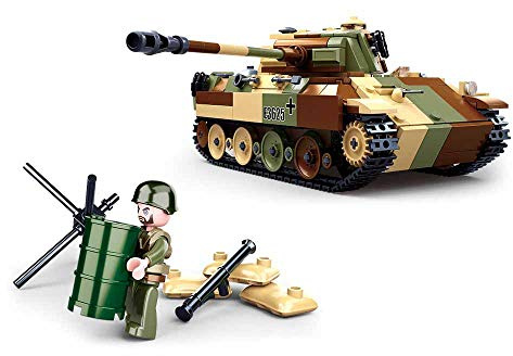 Sluban Klemmbausteine WWII - Mittlerer Deutscher Panzer [M38-B0859], Spielset, Klemmbausteine, Soldaten, mit Spielfigur, Army WWII, bunt, SL95719