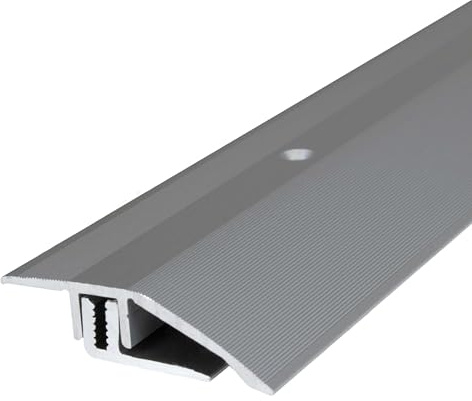 PROVISTON | Profilé de transition et de compensation | Aluminium | 44 x 7-15 x 1000 mm | Argent | Profil de sol | Profil en métal | Rail de transition