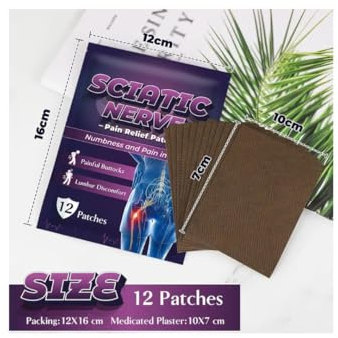 ThermoRelief Schmerzlinderungspflaster – 12er Pack Wärmepflaster für Ischiasnervschmerzen, Rücken, Nacken und Schultern