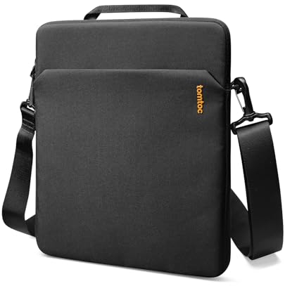 tomtoc Slim Borsa a tracolla per 13 Pollici iPad Pro M4 2024 & iPad Air M3/M2 2025-2024, 12,9'' iPad Pro 6/5/4 M2&M1, Tessuto Ecologico, Misura per iPad Pro con Magic Keyboard e Smart Keyboard Folio