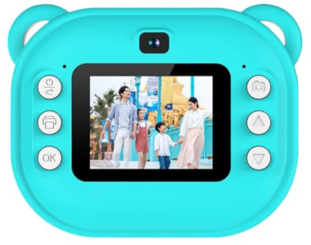 LYEAA Cámara de impresión instantánea para niños de 24 MP, HD 1080P, cámara de fotos digital de regalo con 2 rollos de impresión, cumpleaños