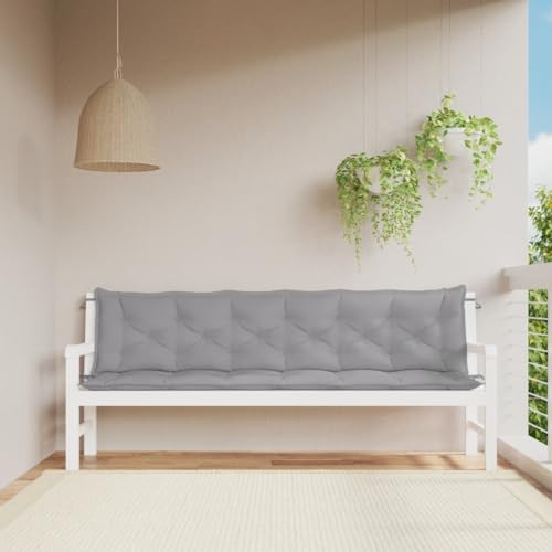 ShGaxin Gartenbank-Auflagen 2 STK. Grau 200x50x7 cm Oxford-Gewebe, Terrassenmöbel, Wetterfeste Bank, Outdoor Bank, Parkbank, Garten Banken, Deko Bank, Gartenmöbel - 361736