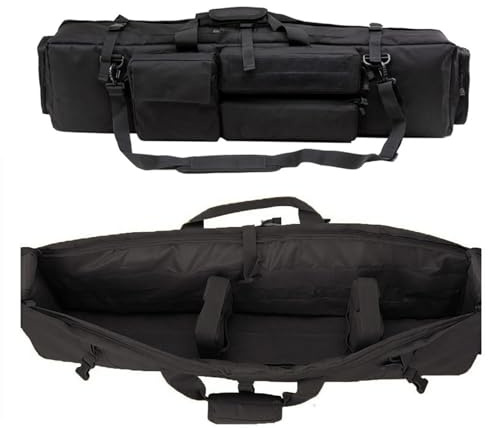 WPJBDS Taktische Gewehrtasche Waffentasche für 2 Waffen Futteral,100cm/39 inch Waffenkoffer Langwaffentasche Futteral mit 3 GroßE ZubehöR Beutel,Airsoft Waffen Rucksack für Jagd und Schießen