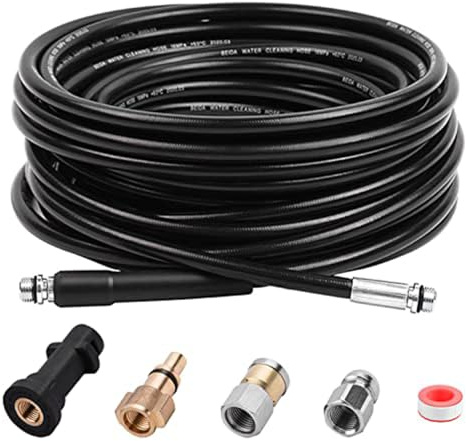 Zenmarket Kit Nettoyage Tuyau Vidange, 15M K2-K7 LAVOR 180Bars 2700PSI | Équipé de buse à jet et buse à jet rotative, adapté au nettoyage des canalisations haute pression domestiques
