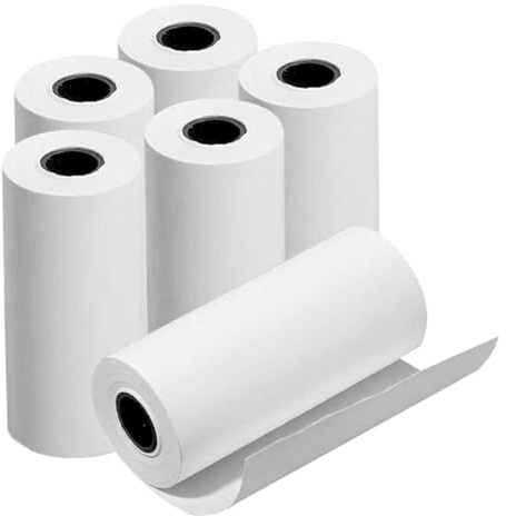Lot de 6 rouleaux de papier thermique pour appareil photo instantané pour enfants, 56 mm x 26 mm, impression instantanée, papier thermique, mini imprimante photo