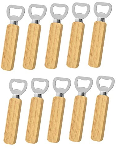 CIYODO 10 Pezzi Apribottiglie Manico in Legno Strumento Portatile Per Aprire Bottiglie Tappi Fornitura Professionale Per Bar e Cucina Ergonomico e Robusto