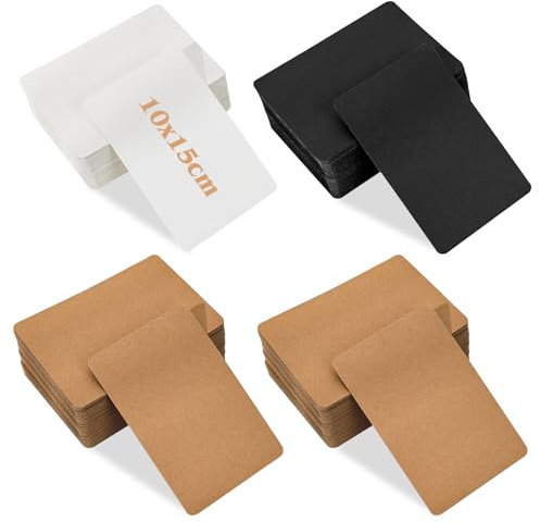 200 Stück A6 Kraftpapier Karten, 10 x 15cm Postkarten Blanko 350g/m² Karten Blanko Leere Karten zum Gestalten Karteikarten Kraftkarton für DIY Grußkarten Postkarten Einladungen