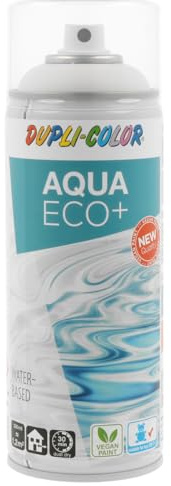 DUPLI-COLOR AQUA ECO+ RAL 9010 reinweiß matt 350 ml - Sprühfarbe | Farbspray auf Wasserbasis, vegan, schnelltrocknend - für Holz, Metall, Kunststoff, Glas, Stein, Styropor & Spielzeug