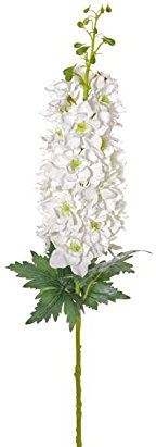 kunstpflanzen-discount.com Kunstblume Rittersporn 95cm hoch mit großer weißer Blütenkerze - Künstliche Delphinium blühend mit Stiel