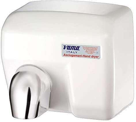 Asciugamani Elettrico Antivandalo con Fotocellula 2400W Vama Ariel BF Acciaio Bianco