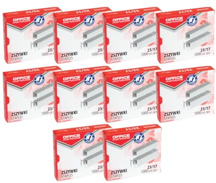 OFFICER PRODUCTS 18072369-19 Häftklamrar 23/17 Silver 10 000 Stycken (10 x 1 000 Stycken) Galvaniserade