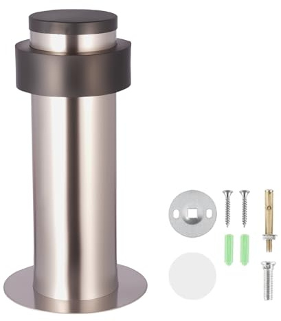 CKLHCFF Türstopper Wand, Türstopper Boden, Edelstahl Bodentürstopper und Wandtürstopper mit Gummipuffern Eignet Sich für Jede Art von Wohn- oder Bürodekoration (Silver/Silber, 8cm/3.15in)
