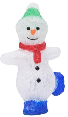 vidaXL LED Christmas Snowman Figure - 30cm - Acrylic Festive Decoration with 30 Energy-Saving LEDs - Indoors and Outdoors - 8 Lighting Modes