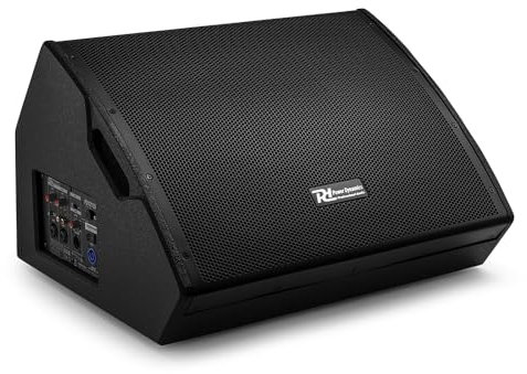 Power Dynamics PDY215SM Active Stage Foldback Monitor 15 - 400W 2-Way Wedge Speaker with Bi-Amp, Digital Limiter & Built-in Mixer for Live Sound & PA Systems