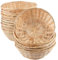 MOUYAT 15 cestas de mimbre de bambú redondas ovaladas de 18 cm, color natural, ideales para pan, aperitivos, frutas y almacenamiento