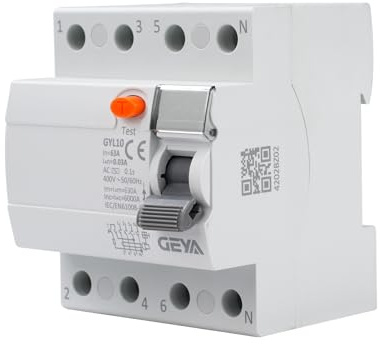 Disjoncteur différentiel 63A 30ma 4 broches Disjoncteur triphasé RCCB AC 380V Disjoncteurs électriques 4P 63A Disjoncteur GYL10-4P-63A-0,03A.