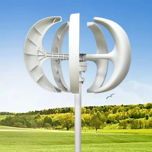 600W Vertical Wind Generator, 12V DC 5-Blades Helix Wind Power Turbine Generator Vertical Axis Controller with 5-Blades for Boats Pavilions Cabins Motorhome