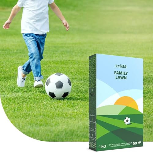 Family Lawn - Semences de gazon sport et jeux - 1 kg pour 50 m² - Résiste à une utilisation intensive - Récupération rapide après un dommage - Avec enrobage pour une germination optimale