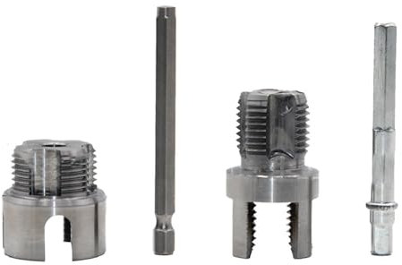 SUIOPPYUW 2x Fileteuse de tuyaux en plastique, outil de filetage interne et externe intégré pour tuyaux de 1/2 et 3/4 pouces