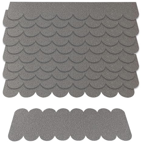 32 Pezzi Impermeabili Per Tetti Di Casette,Adesive Tegole Casetta Uccelli,Mini Piccole Coperture Tetti,Tegole Bituminose Per Casette Uccelli,Per Nidi,Hotel Insetti,Conigliere,Grigio,Kiuiom