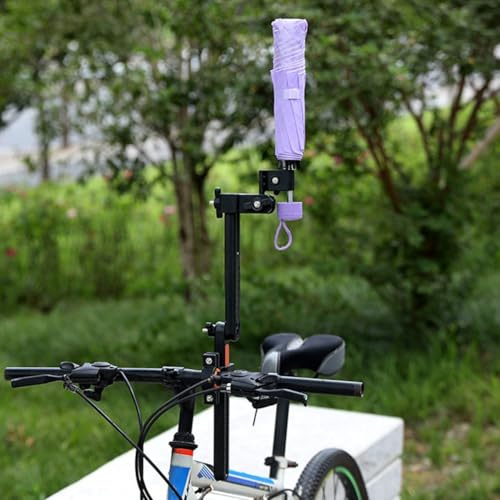 Gdfnmogo 360 Degree Adjustable Umbrella Holder for Bike, Stroller or Chair - 25mm Tube Mount with ABS Construction and Compact Folding Design(GRAY)