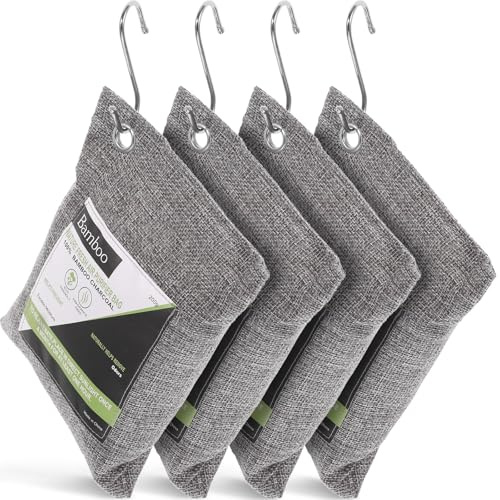 MUELODSIC Set da 1 Borsa Purificatrice per Carbone Attivo di Bambù, Assorbiodori Naturale senza Profumo Non Tessuto, per Ufficio e Auto
