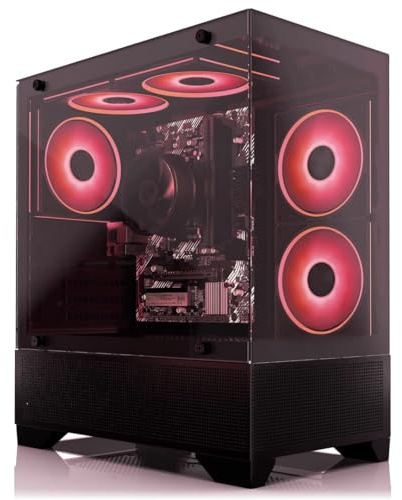 OVERCLOCK Start Computer Gaming PC Assemblato AMD Ryzen 5 3400G, Grafica 4K Vega, 16 GB RAM, 512GB SSD, PSU 500W 80PLUS, WiFi, PC da Gaming, Win 11 Pro