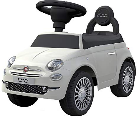 TURBO CHALLENGE - Fiat 500 - Trotteur - 119091 - Roues Libres - Blanc - 25Kg Max - Plastique - Piles Non Incluses - À Partir de 12 Mois