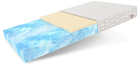 FDM TOTI Schaumstoffmatratze 90 x 200 cm Latex Matratze Härtegrad H2/H3 (Mittelweich/Mittelhart) 19 cm Höhe Bio Foam Zweiseitig Bezug Abnehmbar Waschbar