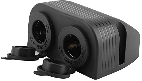 Zigarettenanzünder Steckdose, Akozon Wasserdicht Auto Boot Dual Port Oberflächenmontage Zigarettenanzünder Steckdose 12V-24V Steckdose Adapter Anschluss Motorrad mit Befestigungsschrauben