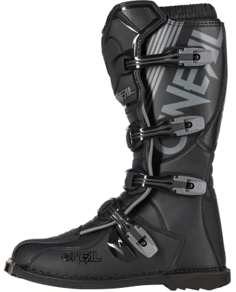 O'NEAL Kinder Motocross Stiefel TRIBUTE Youth Boot I MX Enduro I Motocross Stiefel Kinder mit Metall Sohlenschutz & verstellbaren Verschlussschnallen I Schwarz I Größe 38