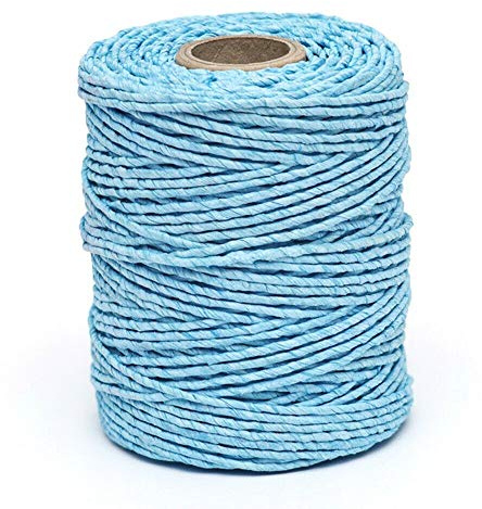 100 metres of Blue Raffia Paper String Craft Cord Rope Paper Ribbon for DIY Craft Gift Box Packing Paper Twine
