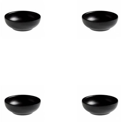 Leone | Set di 4 Ciotoline Finger Food | Ciotolina Tonda in Melamina | Ideale per Finger Food, Aperitivi e Salse (Nero)