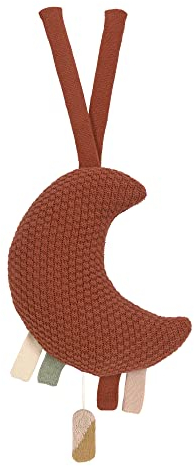 LÄSSIG Baby Spieluhr aus Bio Baumwolle Guten Abend, gute Nacht/ Knitted Musical Moon rust