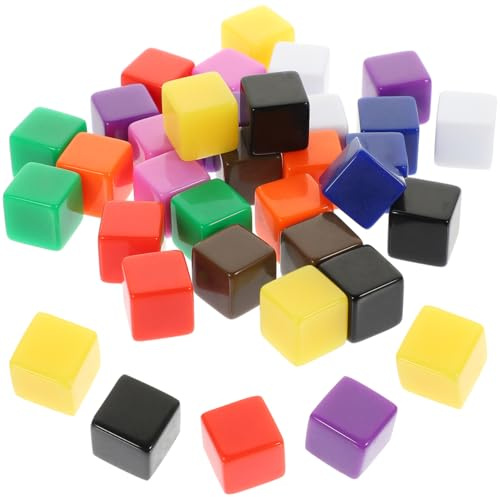 ibasenice 30pezzi Dadi Vuoti Colorati Per Giochi Da Tavolo Plastica Per Attività Didattiche E Fai Da Te Per Esercizi Di Matematica E Divertimento Famiglia