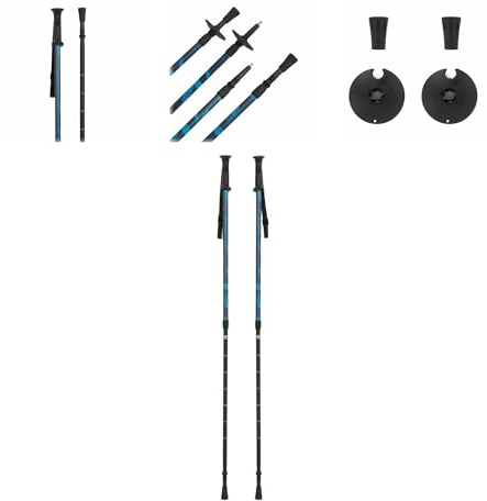 KADVA Kidd - Bastones de esquí para niños (60 – 100 cm) de Aluminio Ligero, Bastones telescópicos con Bloqueo de torsión, Asas ergonómicas y Correa de Mano, para niños y niñas (Azul)