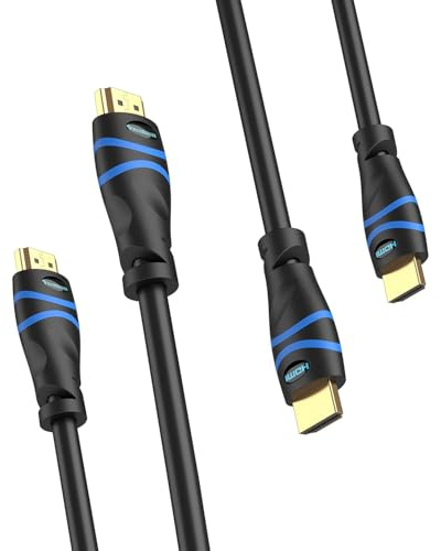 BlueRigger 8K HDMI Cable (2M - 2 Pack, 8K 60Hz HDR, 4K 120Hz, High Speed 48Gbps with Ethernet, eARC, 3D, HDCP 2.3) - Compatible with PS5, Xbox, Roku, Apple TV, Switch, PC