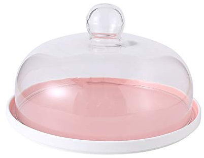 XIALIUXIA Mikrowellenabdeckhaube/Mikrowellen Abdeckung/Fliegenhaube,28,5 cm Keramikscheibe und 26 cm transparente Glaskuppel, Nachmittagstee, Kuchen, Verkostungsteller, Aufbewahrungsbox-Set, Snack-