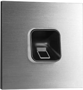 EKEY 204701 sLine Fingerprintset (Fingerprint Schwarz, Gira 106 Sprechanlagenmodul Edelstahl V4A, Controller), Biometrische Zutrittslösung für Sprechanlage Gira, 0,4 W, 12-24 V, Schwarzer Fingerprint