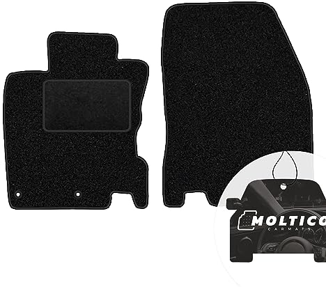 moto-MOLTICO Vorne Fußmatten Auto Velours Autoteppiche Schwarz Automatten Set 2-teilig passend für Nissan Qashqai II 2013-2021